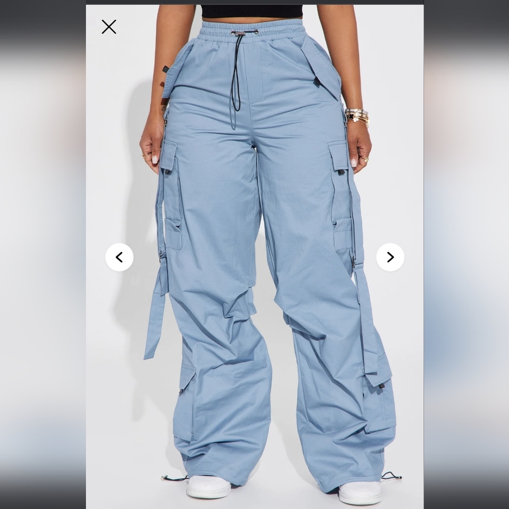 Fashion Nova Light Blue Cargo Pants